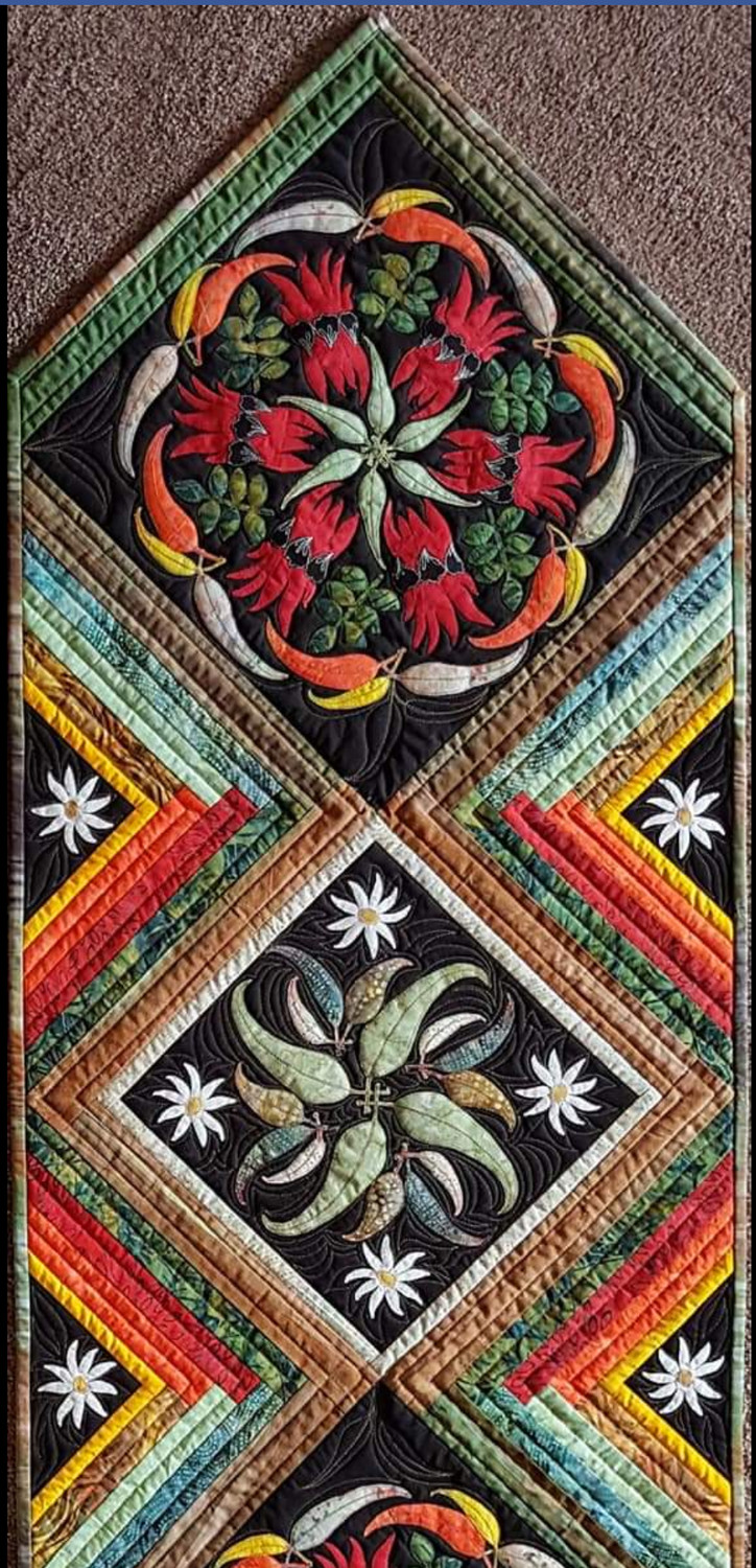 Australian Flora Mandala Sturt's Desert Pea Table Runner kit