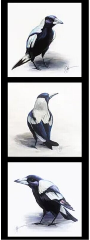 Chris Riley Art DV3911 Tri Block Magpie Panel