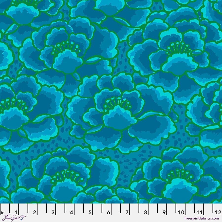 Kaffe Fassett Collective Feb 23 Tonal Floral PWGP197 Turquoise