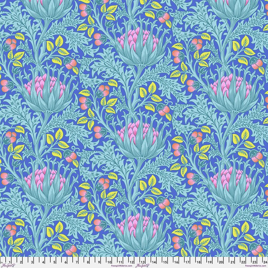 Kaffe and Morris & Co Cotton PWKW001 Artichoke Blue