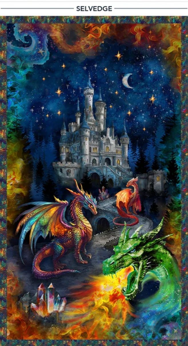 Dragon Kingdom A Dragons Castle Panel 54805DP-1 24in x WOF