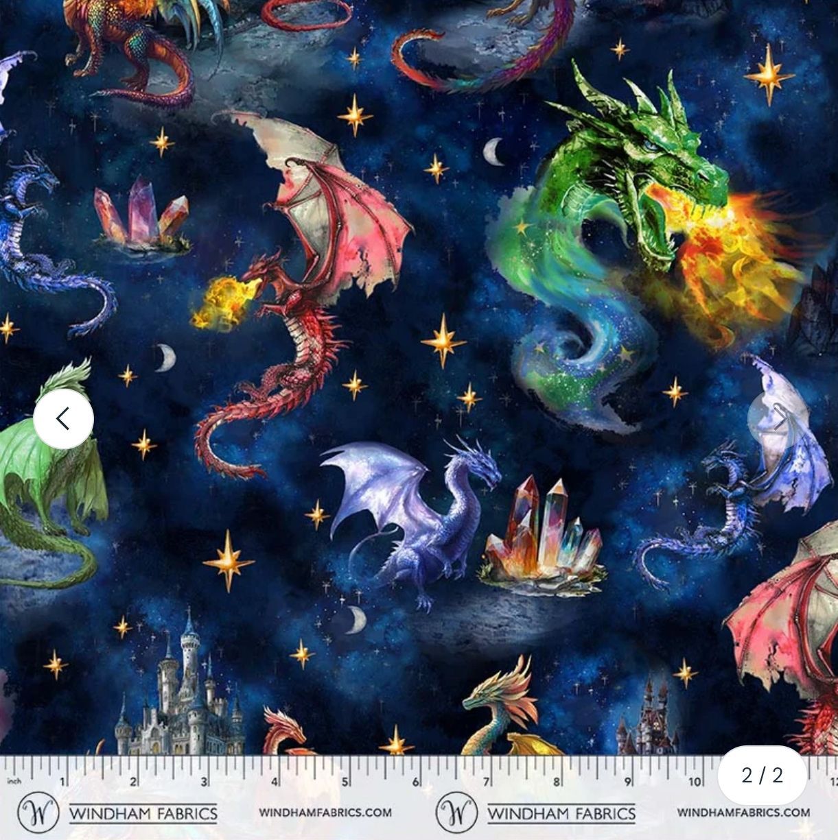 Dragon Kingdom Mythical Adventure Dragons Allover Large 54806D-1 Midnight