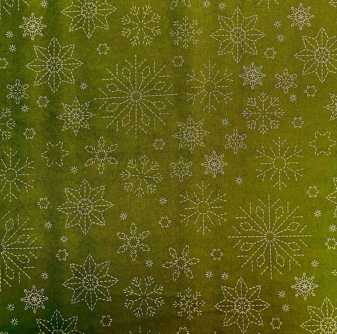 Snowflake Sashiko Allover Forrst Green Snowflake Sashiko Allover Forrst Green