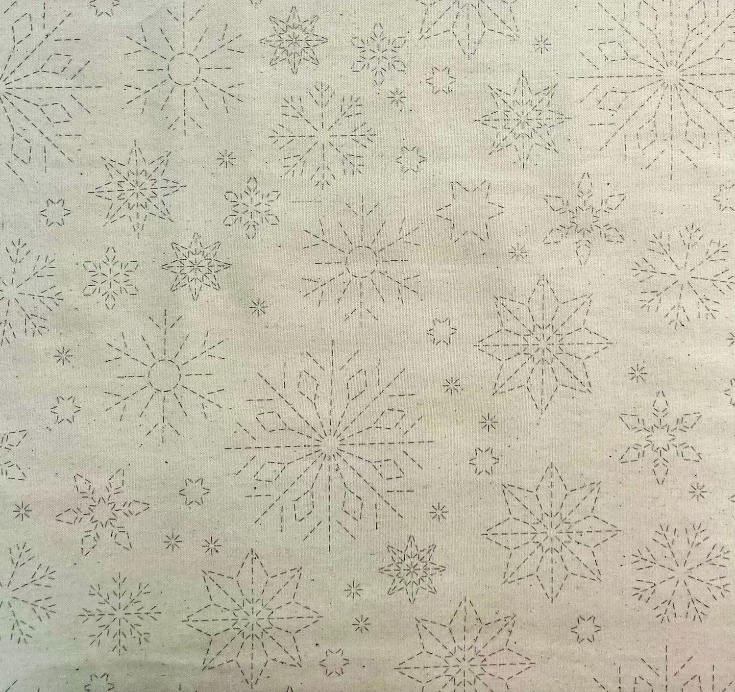 Snowflake Sashiko Allover Seeded Cream