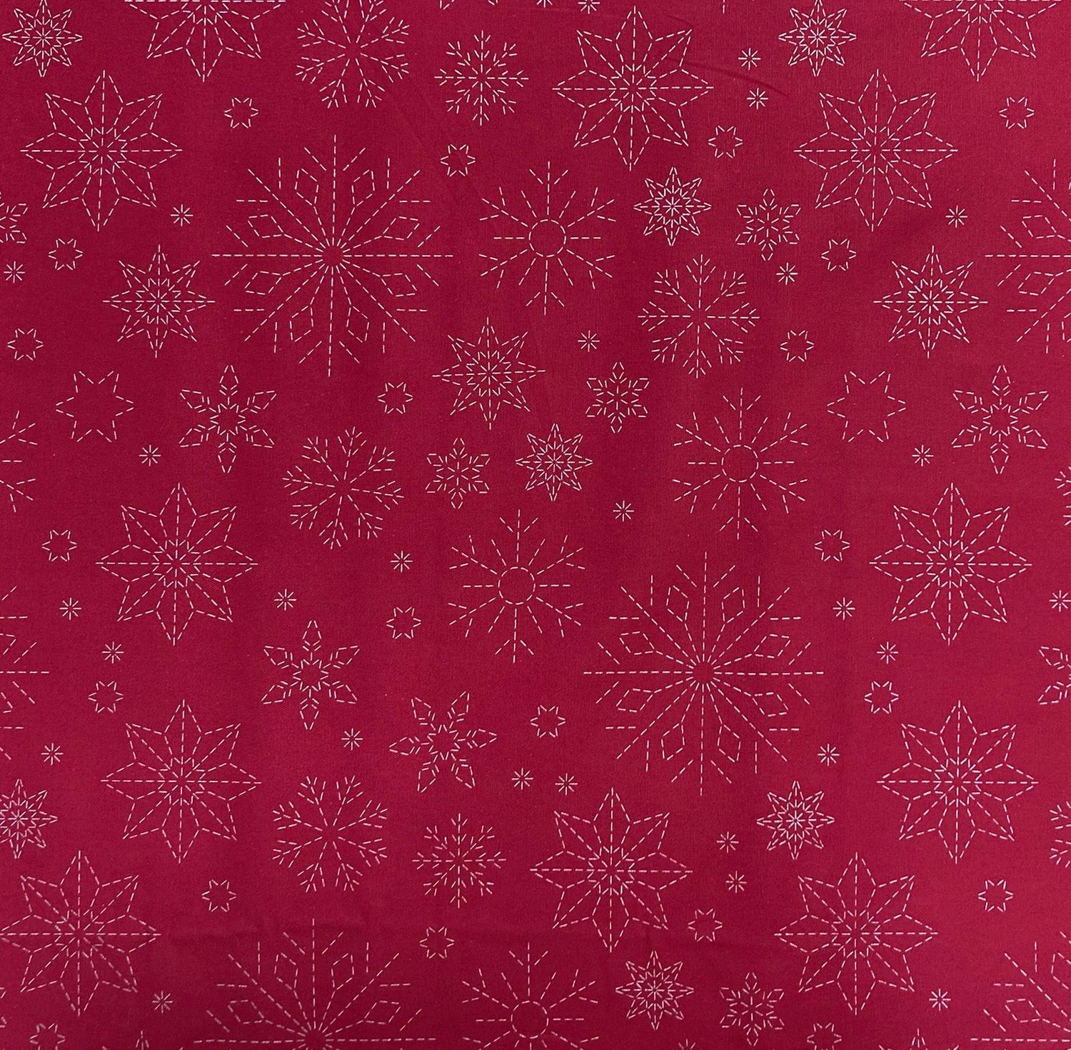 Snowflake Sashiko Allover Cherry Red Snowflake Sashiko Allover Cherry Red