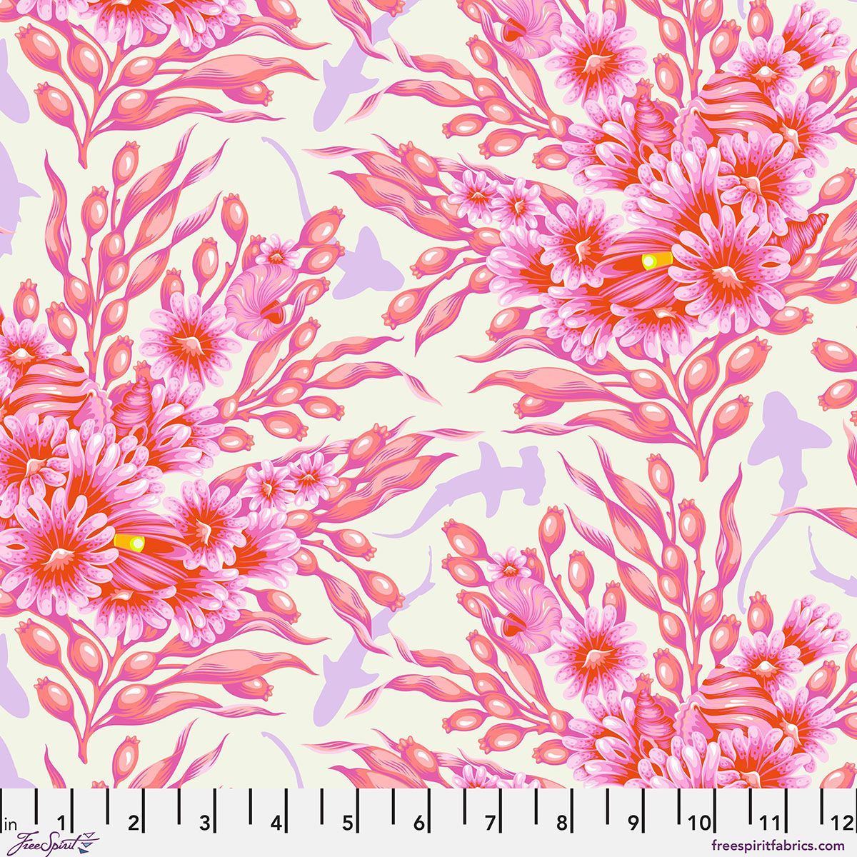 Tula Pink Floral Reef Shadow Sharks PWTP267 Delphine