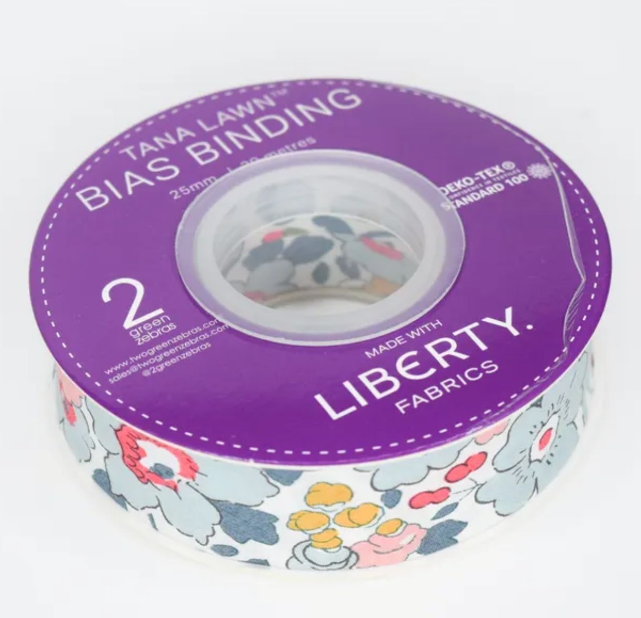 Liberty Tana Lawn Betsy Q Bias Binding 25mm double folded by the metre