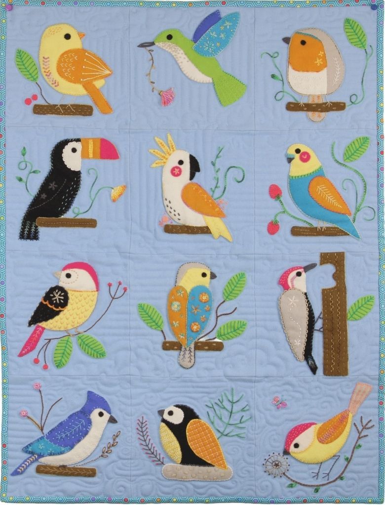 Birdwatcher  Pre cut Wool Quilt Kit