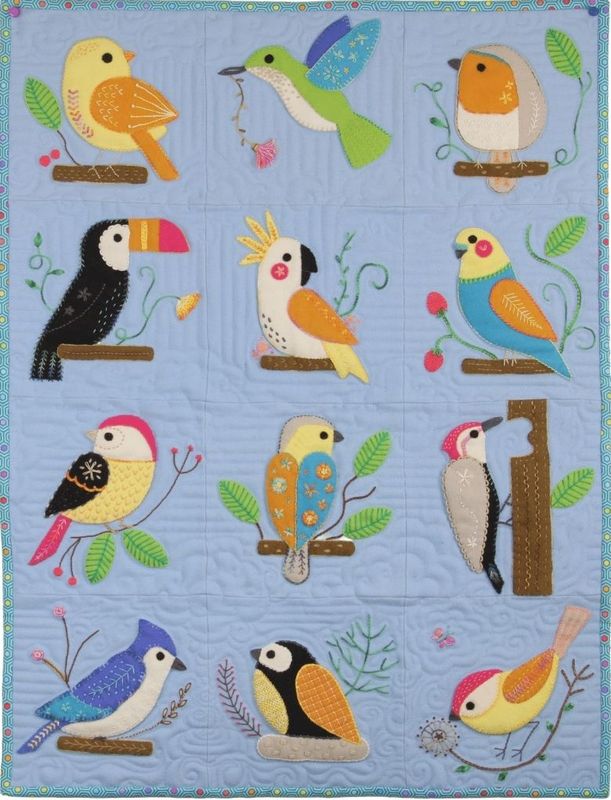 Birdwatcher  Pre cut Wool Quilt Kit
