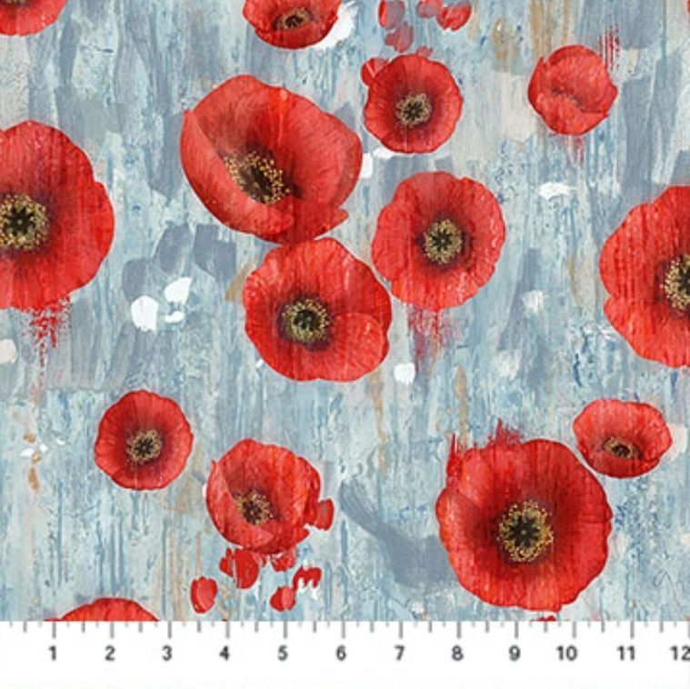 Poppy Meadow Poppies Blue DP29087-42