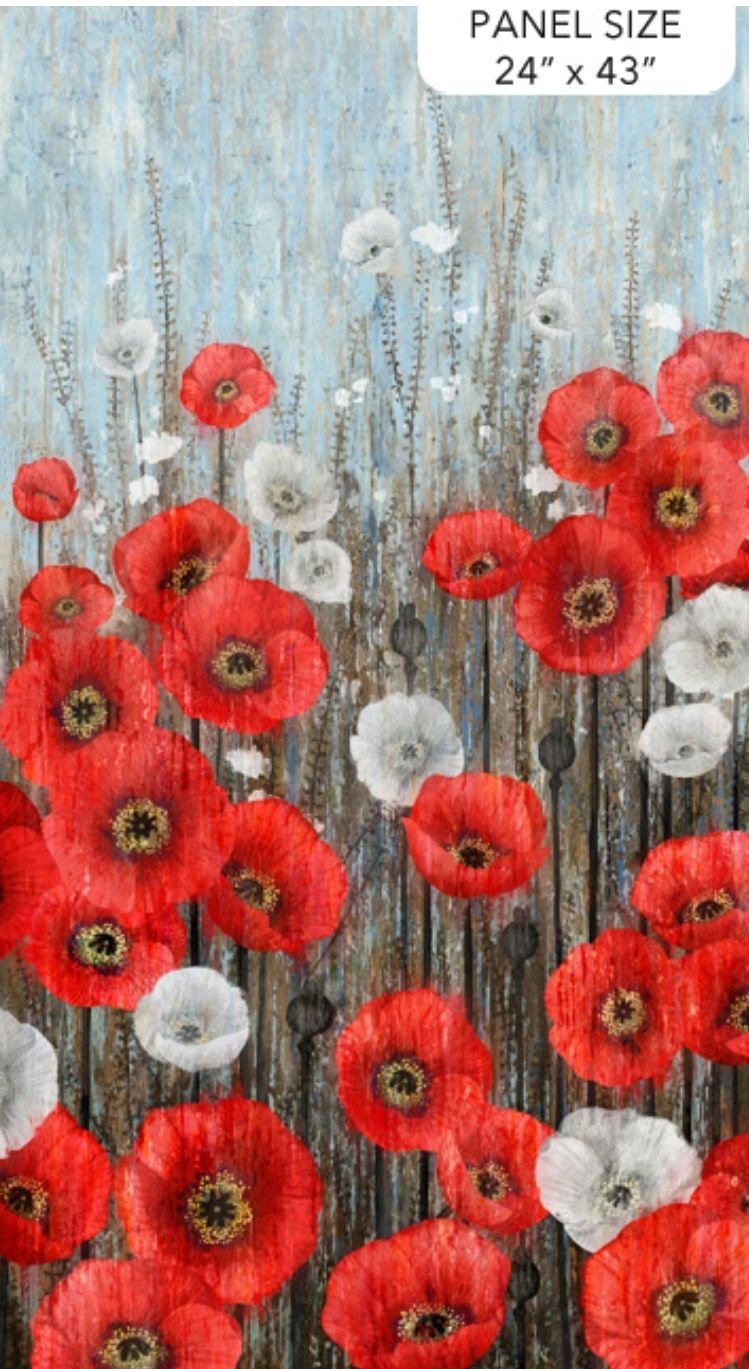 Poppy Meadow Poppy Panel 24 in x WOF DP29085-97