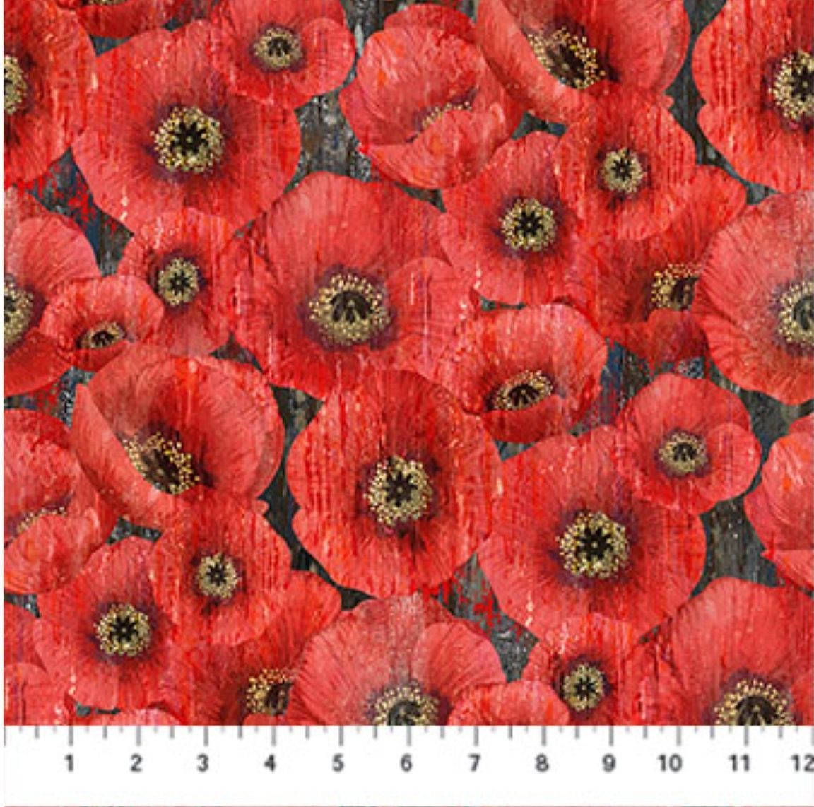 Poppy Meadow Stacked Poppies Charcoal DP29088-97