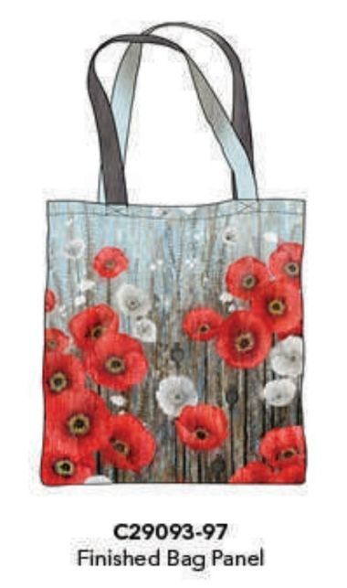 Poppy Meadow Canvas Bag Panel 24 in x WOF DP29093-97