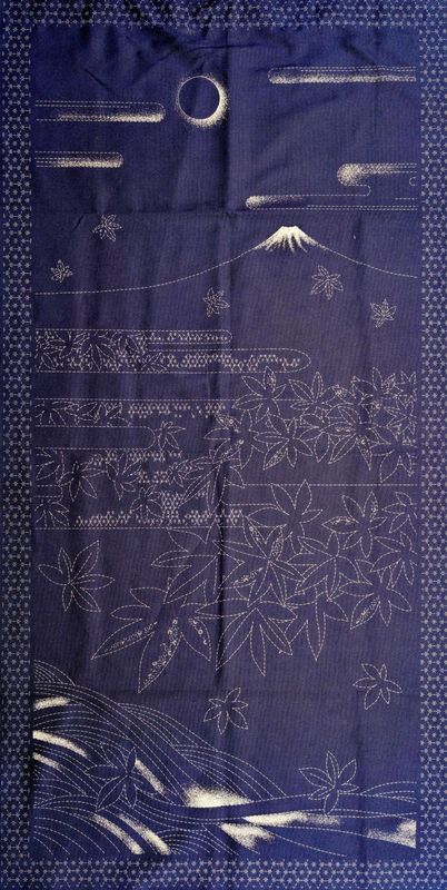 Sashiko Panel HM-57 Mt Fuji in Autumn