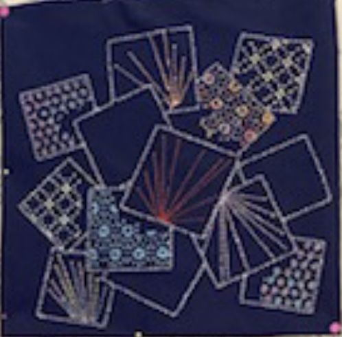 Sashiko Panel HM-50 #6 Indigo or Cream
