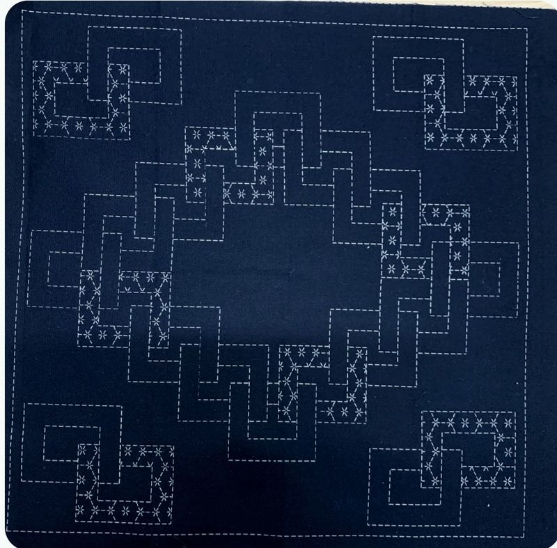 Sashiko Panel HM-50 #3 Indigo or Cream