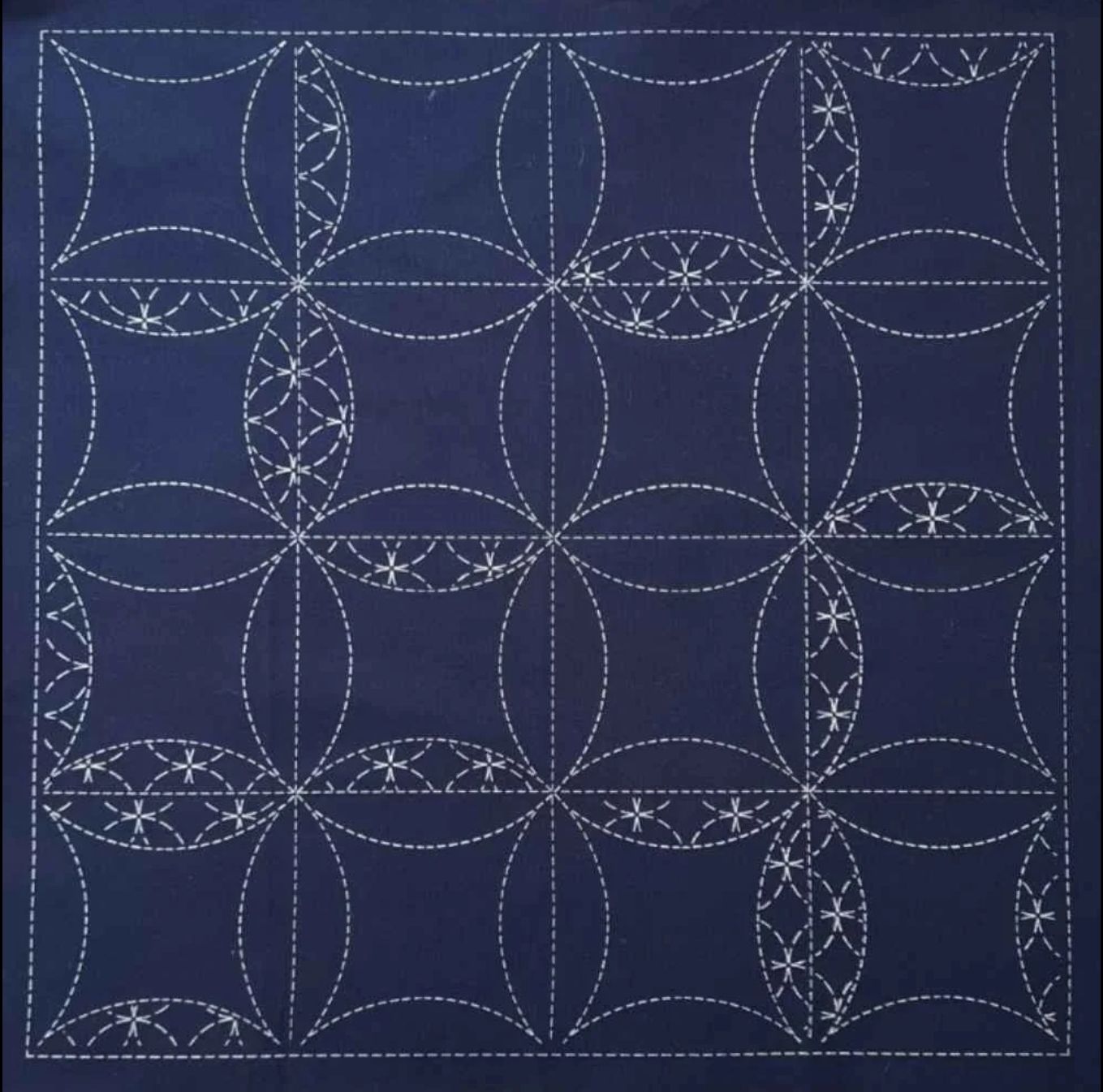 Sashiko Panel HM-50 #4 Indigo or Cream
