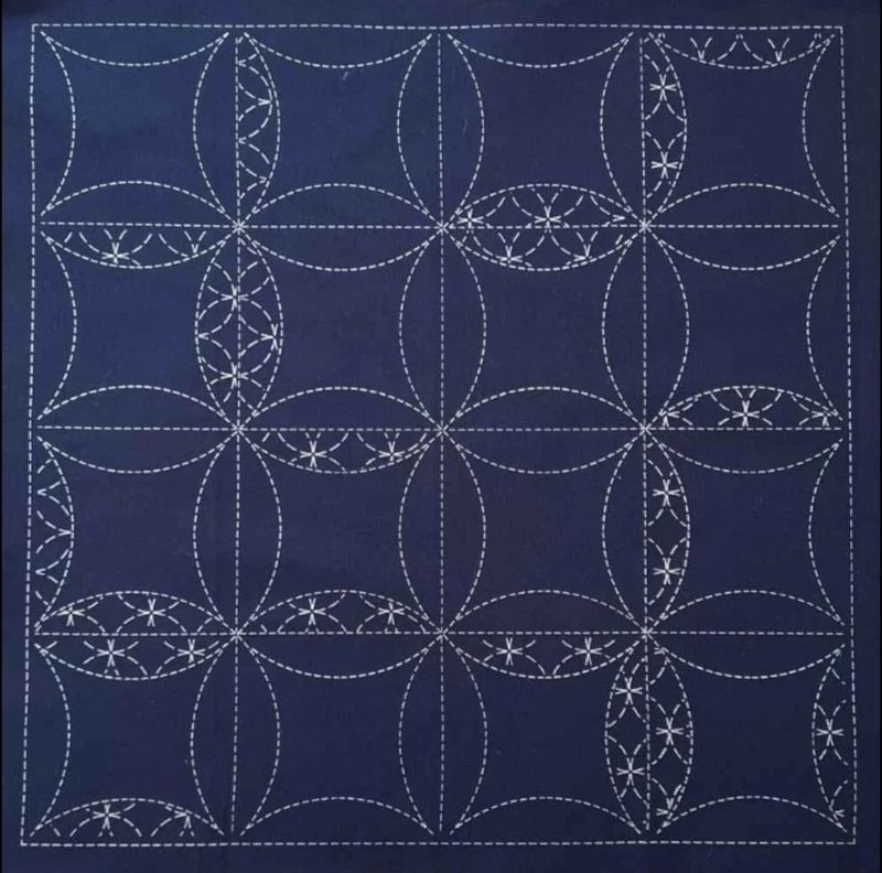 Sashiko Panel HM-50 #4 Indigo or Cream