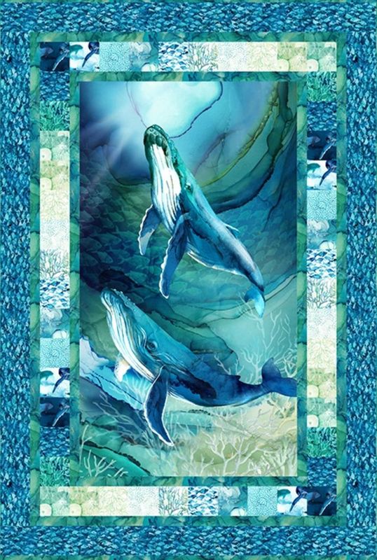 DEEP BLUE ISLAND CHAIN QUILT KIT