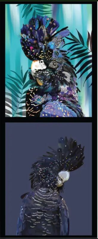 Karin Roberts Collection DV3477 Double Block Black Cockatoo