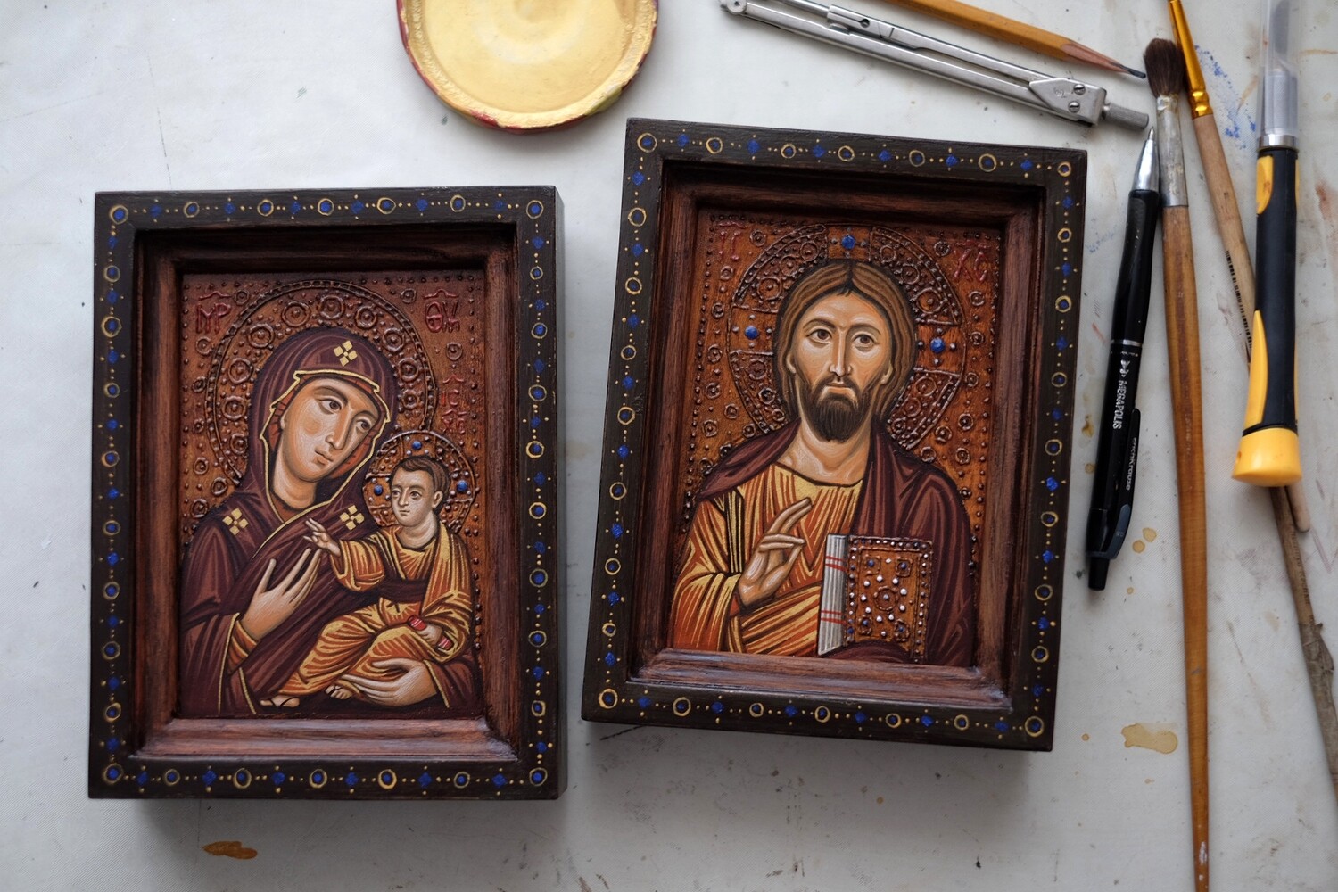 Chrystus Pantokrator i Matka Boża Hodegetria