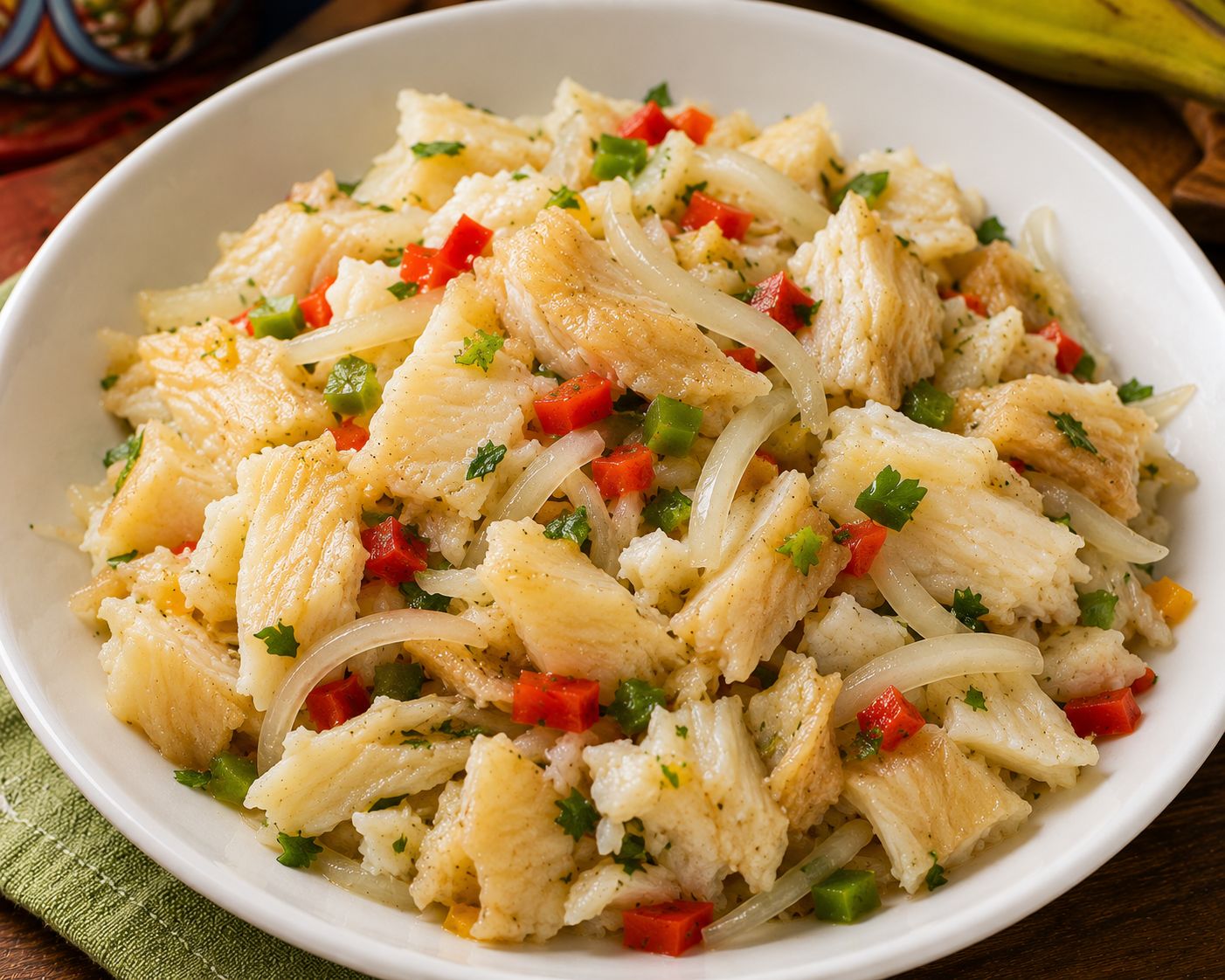 Ensalada de bacalao con viandas del dia