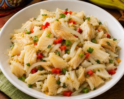Ensalada de bacalao con viandas del dia