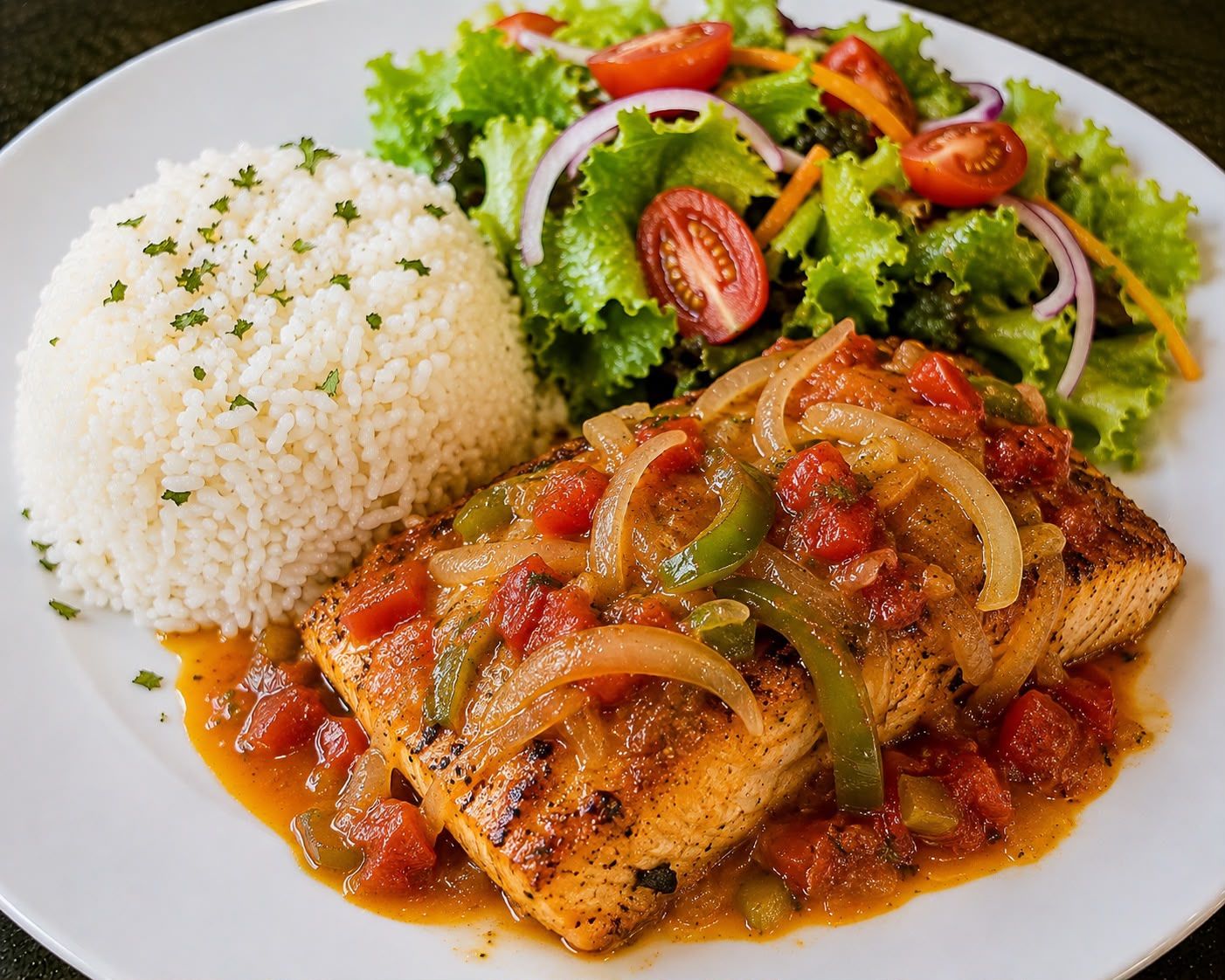 Salmón en salsa criolla