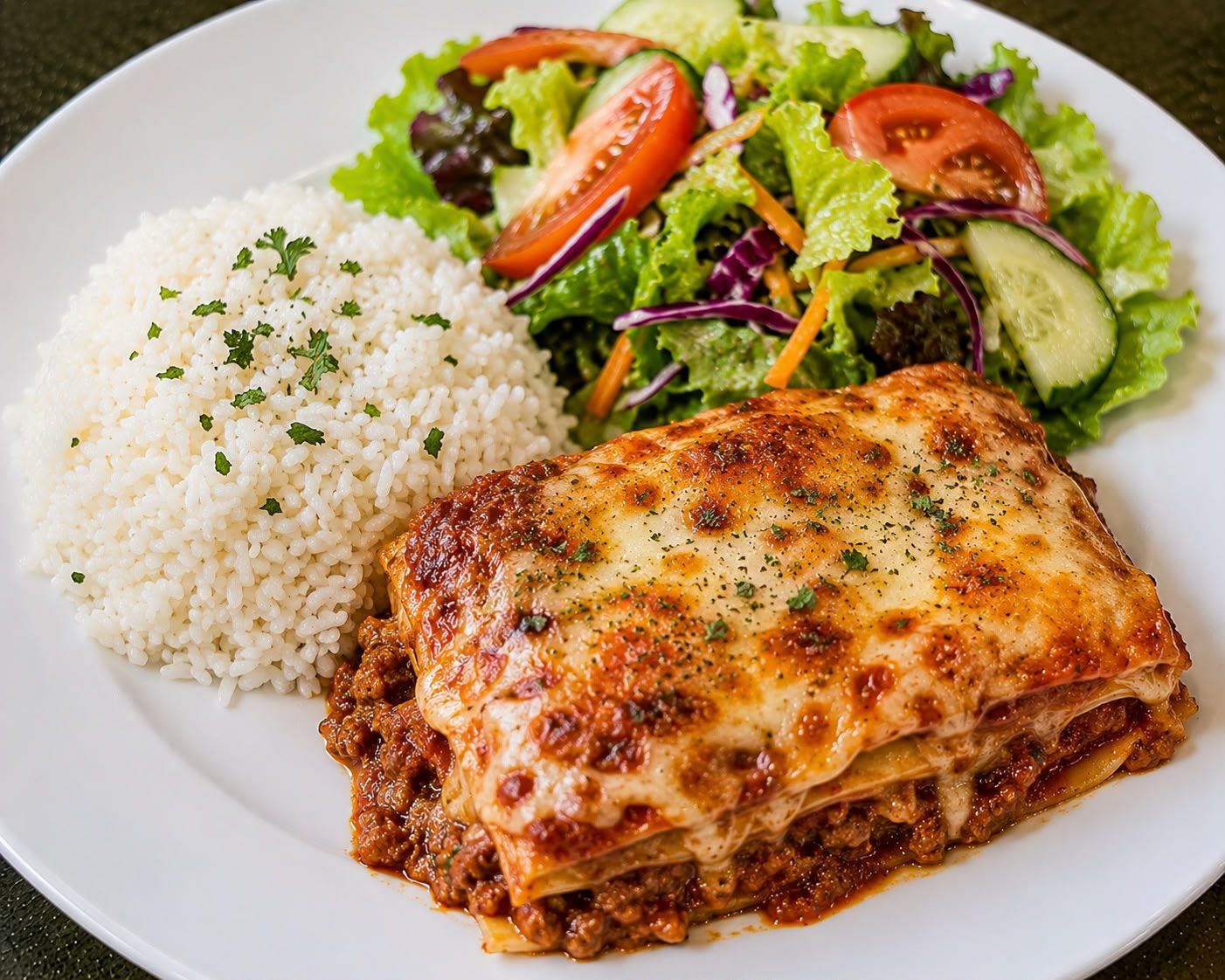 Lasaña de carne vegetariana