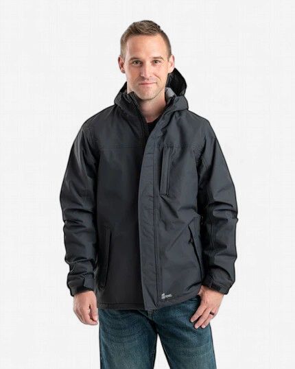 Berne Men's Weather Warrior Insulated Storm Jacket, Colour: Black, Size: M