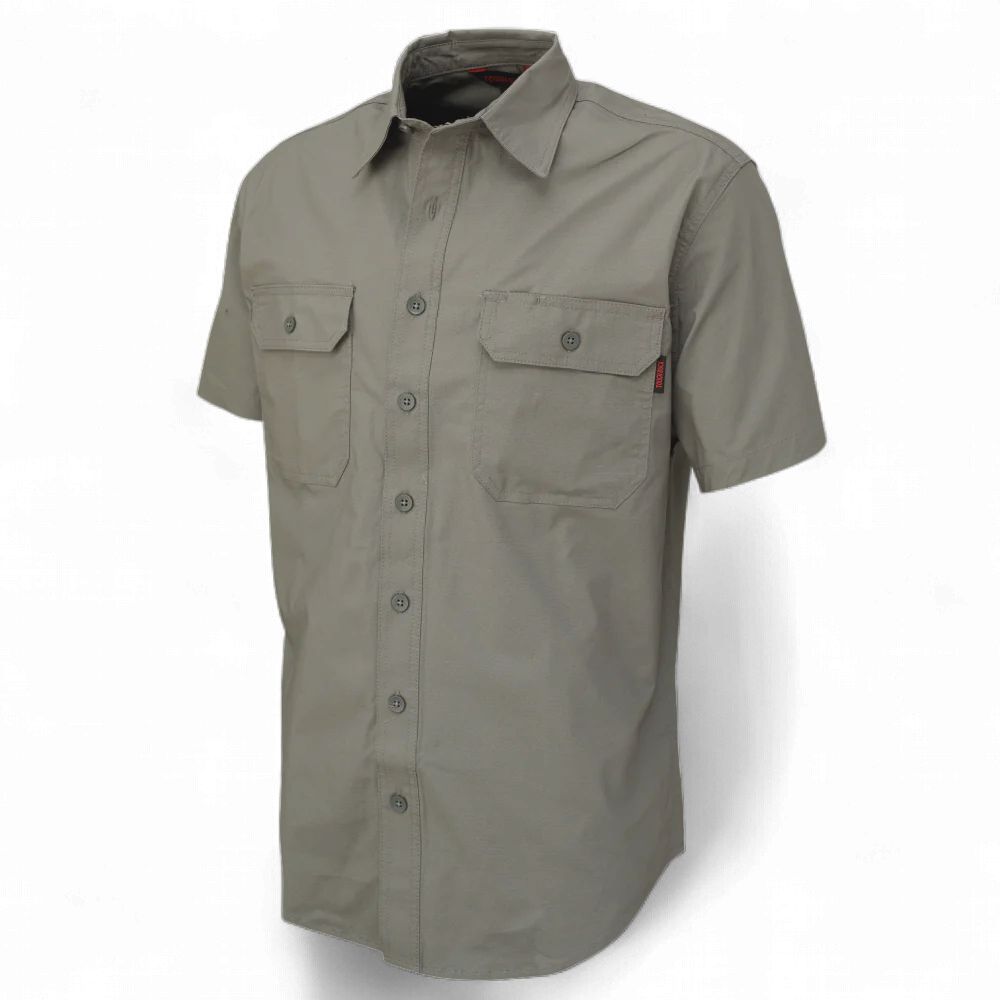 Tough Duck S/S Tough Flex Ripstop Shirt - WS20, Colour: Grey, Size: Small
