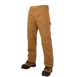 Tough Duck Loose-Fit Washed Duck Pants, Colour: Brown, Size: 34x30