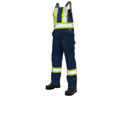 Tough Duck Twill Unlined Safety Bib Overall - S769, Colour: Black, Size: Small