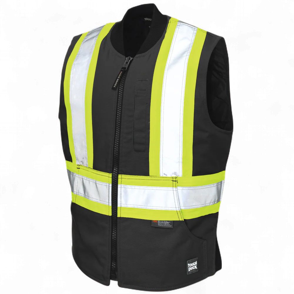 Tough Duck Canvas Safety Vest - SV061, Colour: Black, Size: Medium