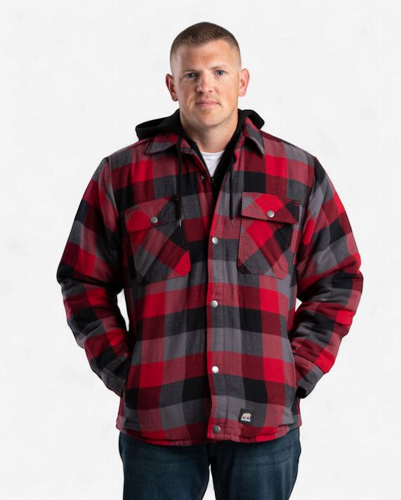 Berne Men's Fleece-Lined Hooded Shirt Jacket