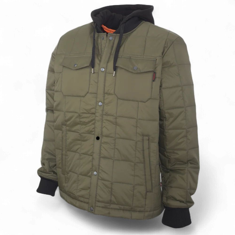 Tough Duck Hooded Freezer Jacket Primaloft Insulation, Colour: Olive, Size: Small