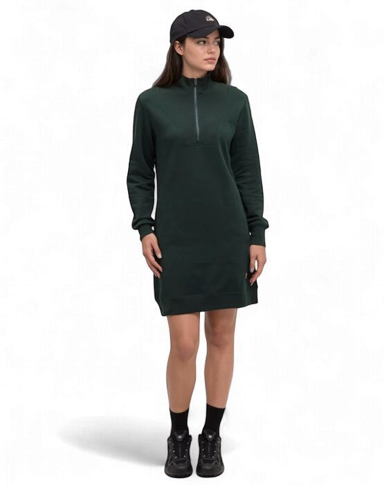 Tentree W Weston Dress, Colour: Dark Forest Green, Size: XS
