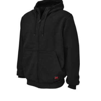 Tough Duck Fleece Zip Hoodie, Colour: Black, Size: Medium