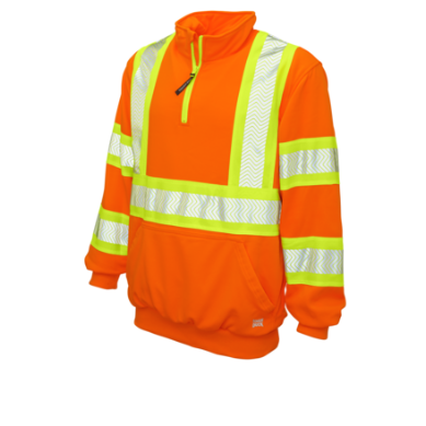 Tough Duck 1/4 Zip Safety Pullover, Size: XSmall, Style/Colour: Orange