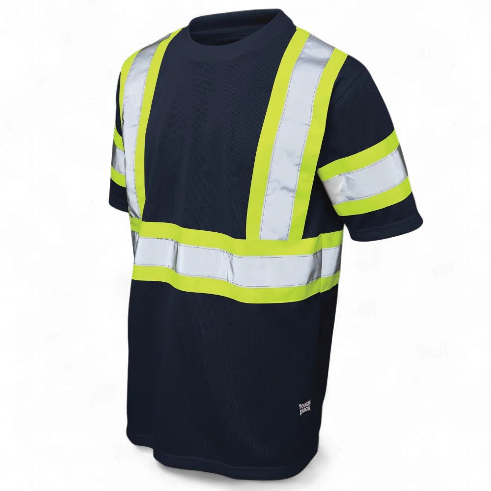 Tough Duck Micro Mesh S/S Safety T-Shirt - ST09, Colour: Black, Size: XSmall