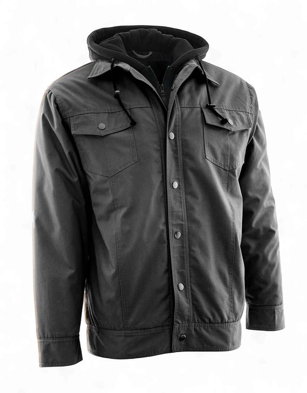 Forcefield Canvas Jacket with Fooler Hoodie, Colour: Black, Size: M