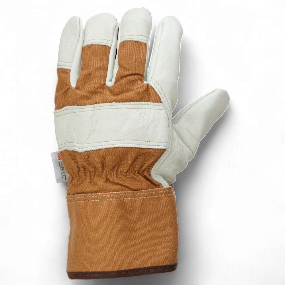Tough Duck Cow Grain Fitters Glove Palm Lined, Colour: Brown, Size: Medium