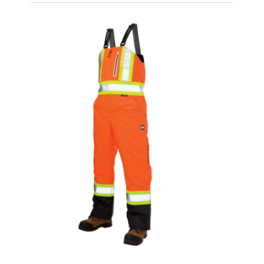 Tough Duck Ripstop Insulated Safety Bib Overall - S876, Colour: Orange, Size: Small
