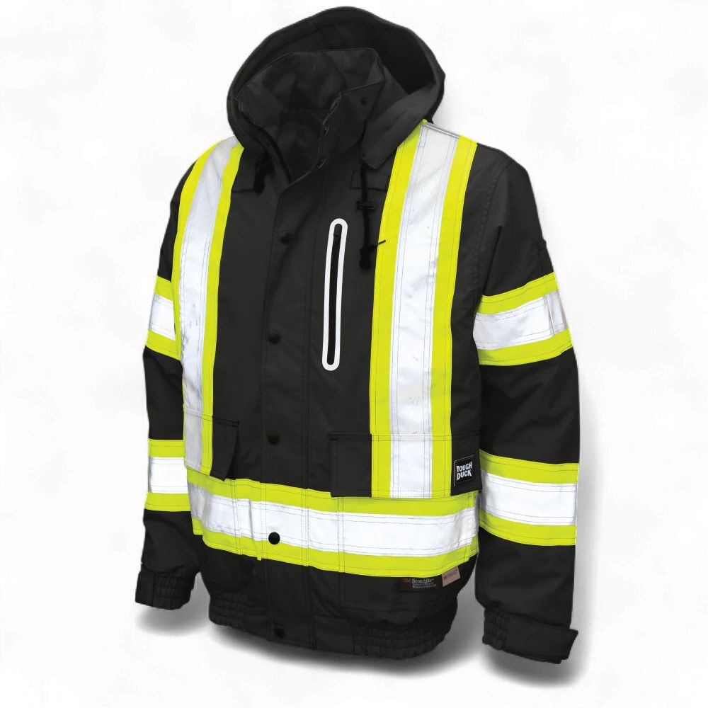 Tough Duck Ripstop Safety Bomber, Colour: Black, Size: Medium