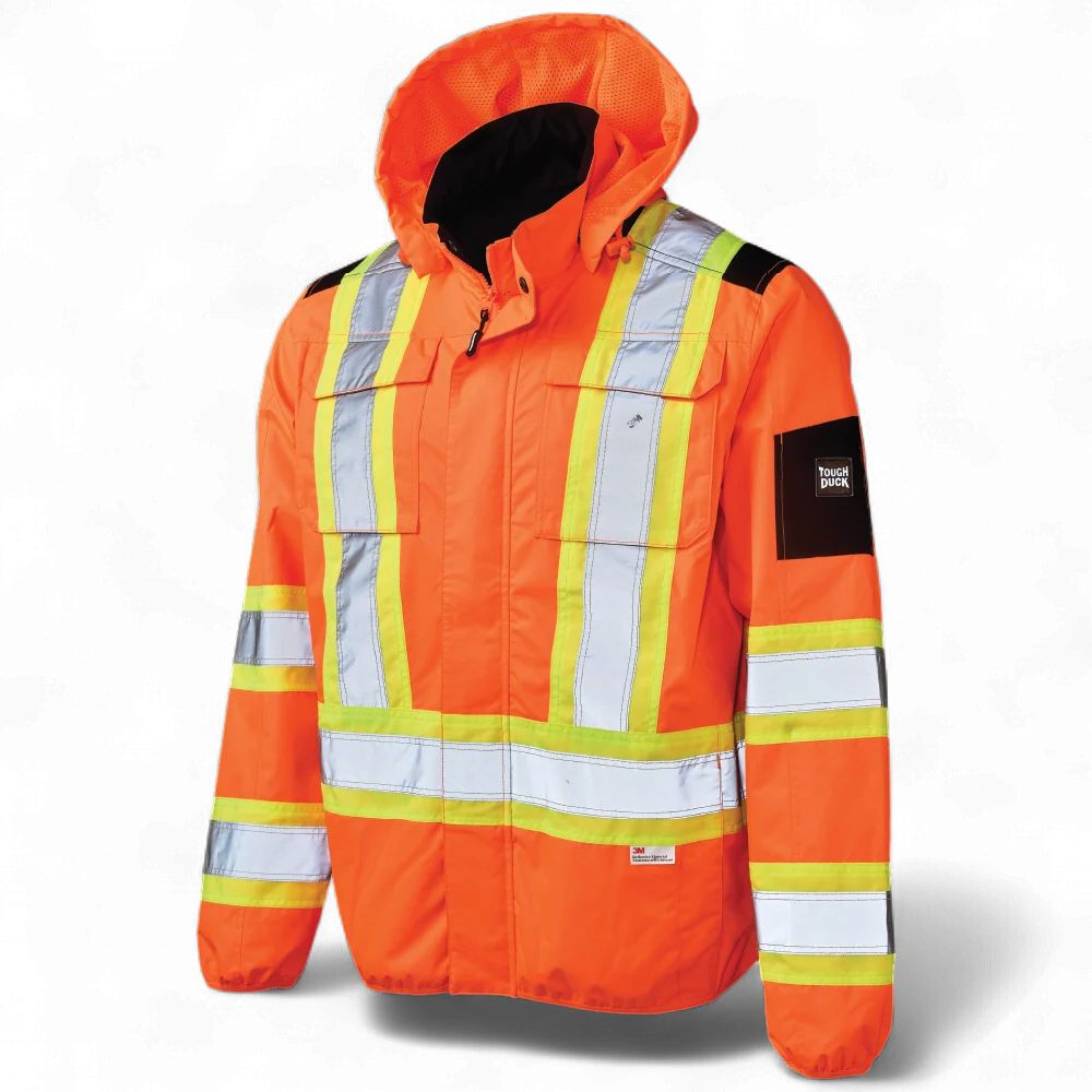 Tough Duck Light Weight Mesh-Lined Safety Jacket - SJ50, Colour: Orange, Size: Small