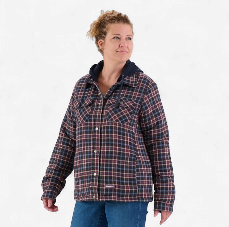 Berne Women's Quilt-Lined Flannel Hooded Jacket