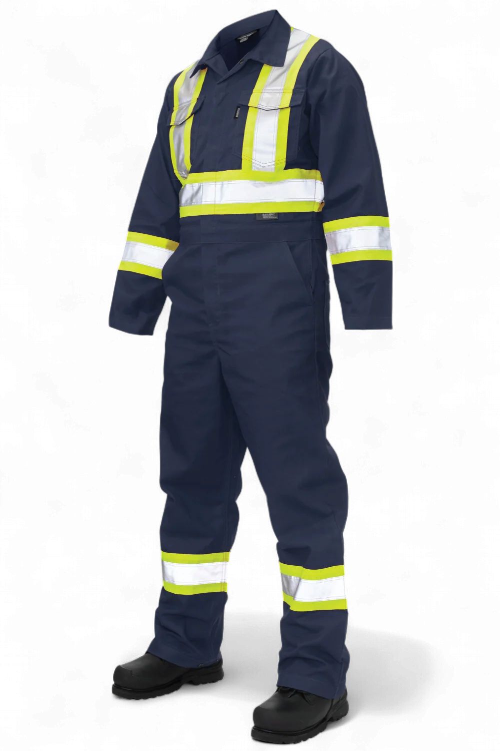 Tough Duck Twill Unlined Safety Coverall - S792, Colour: Navy, Size: XSmall