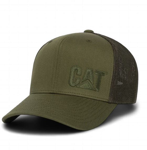 CAT Trademark Trucker Hat, Colour: Army Moss