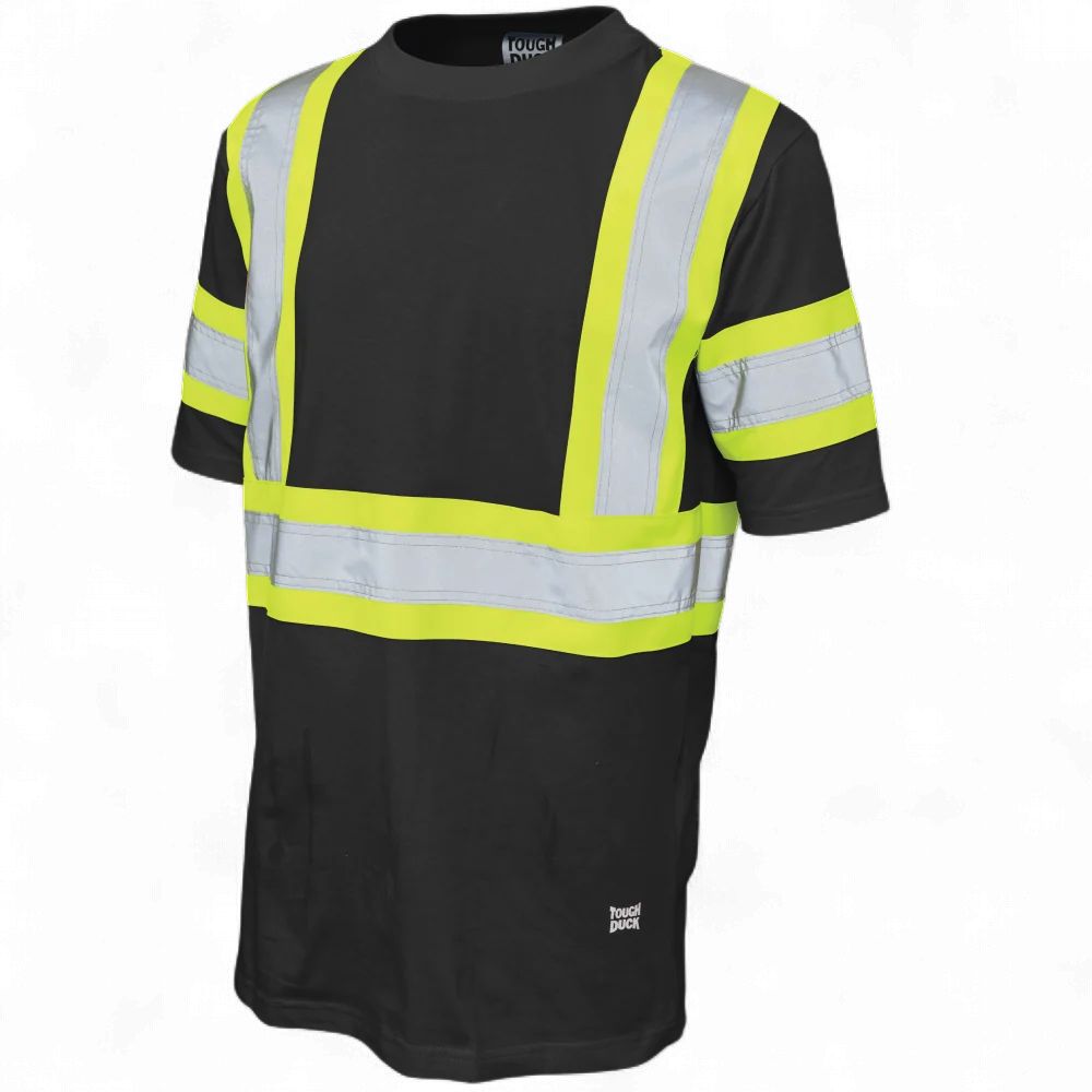 Tough Duck Cotton Jersery S/S Safety T-Shirt - ST11, Colour: Black, Size: Small