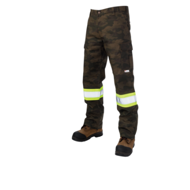 Tough Duck Camo Flex Duck Safety Cargo Pant, Colour: Camo, Size: 32x30